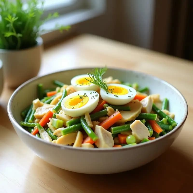 Ensalada de Waterzooi de Pollo y Verduras: Receta Belga Ligera y Cremosa