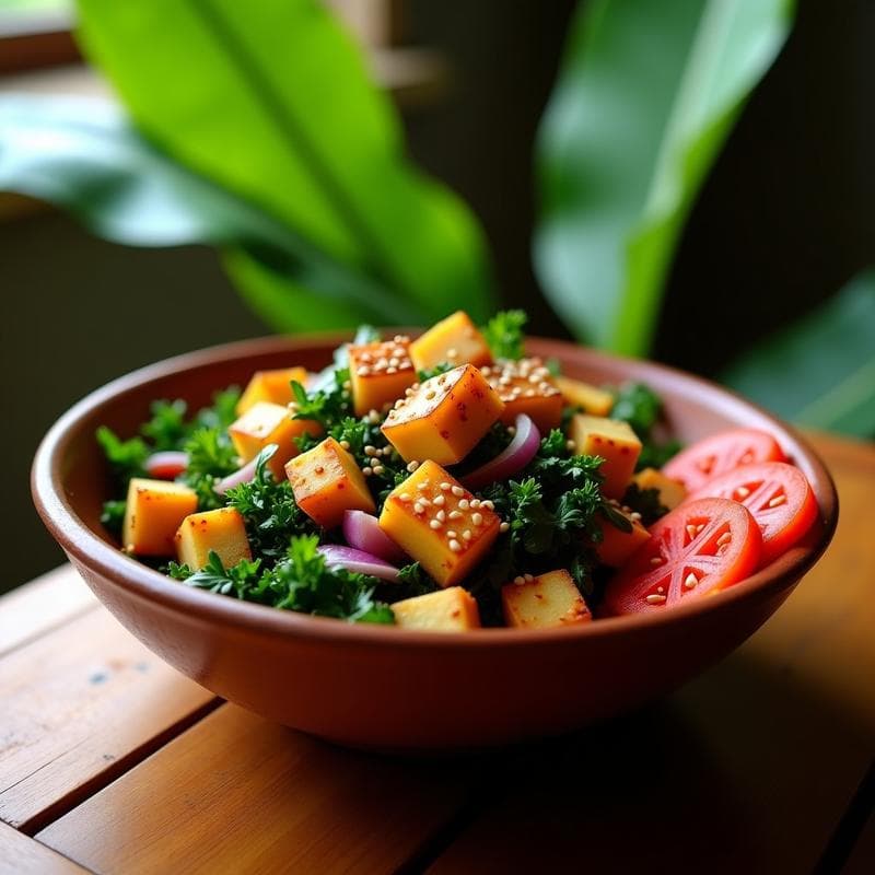 Ensalada de Yuca Asada y Vinagreta de Tamarillo: Receta Brasileña Vegana y Sin Gluten