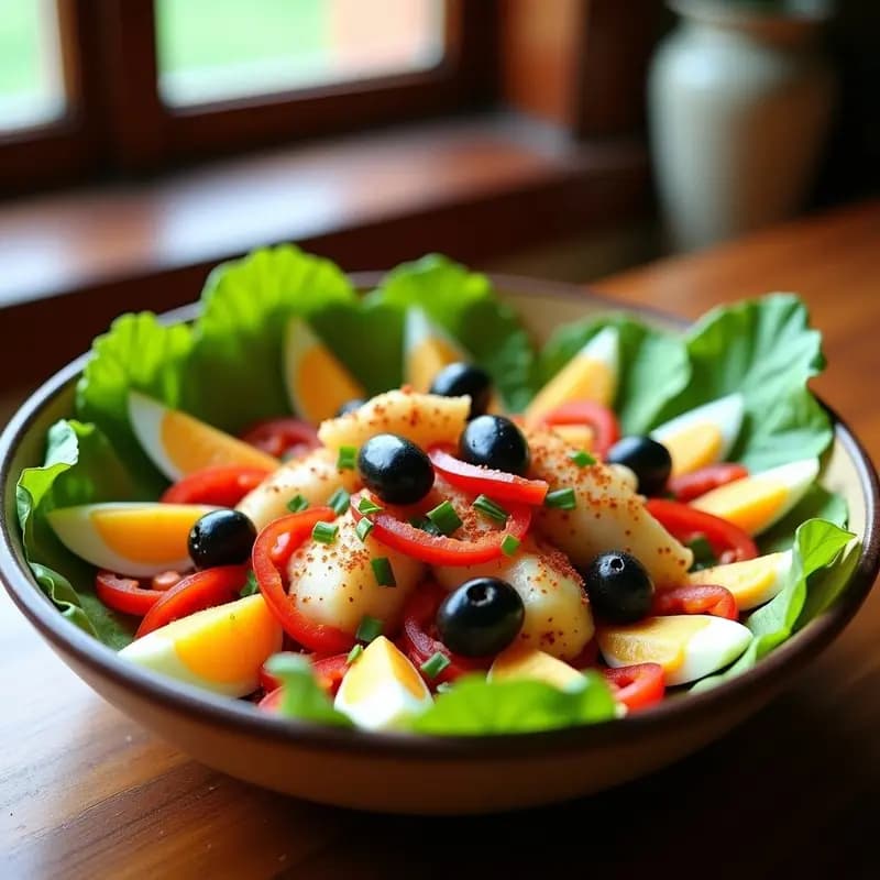 Ensalada Zaragozana con Bacalao, Pimientos y Aceitunas: Entrante Fresco y Salado