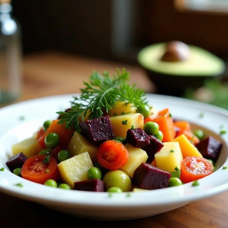 Ensaldadilla Rusa con Remolacha y Aguacate: Versión Vegana del Clásico Español