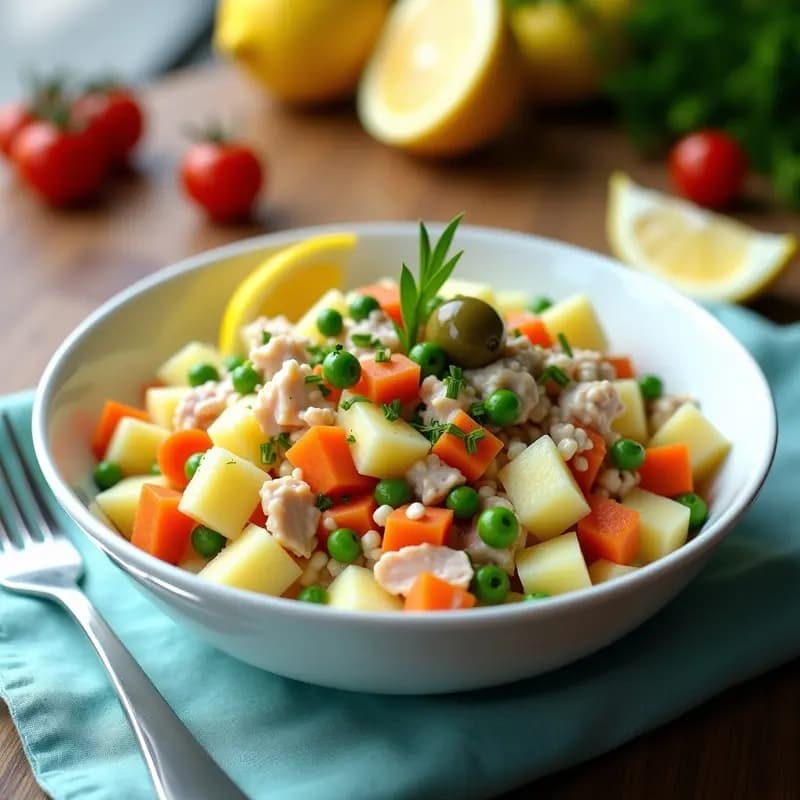 Ensaladilla Rusi con Atún y Huevo Duro: Receta Clásica de Verano Sin Mayonesa