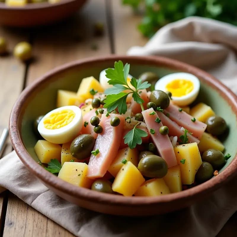 Ensaladilla Rusiñol con Ventresca y Huevos: Ensalada Catalana Gourmet sin Lactosa