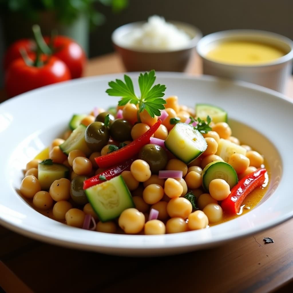 Ensaldilla de Garbanzos y Alcachofas con Aliño de Azafrán: Receta Andaluza Vegana y Sin Cocción