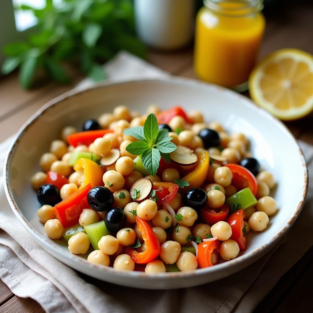Ensaldilla de Garbanzos, Alcachofas y Pimientos Asados con Vinagreta de Limón Confitado: Receta Sin Gluten para Tupper