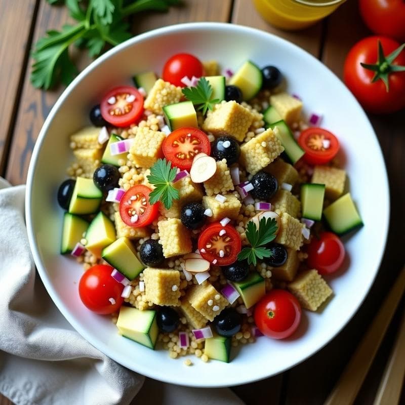 Ensaldilla de Quinoa y Alcachofas: Receta Vegana con Vinagreta de Mostaza y Miel de Dátiles
