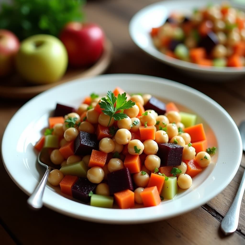Ensaldilla Rusa de Remolacha y Garbanzos con Alioli Vegano: Receta Española en Thermomix Sin Huevos