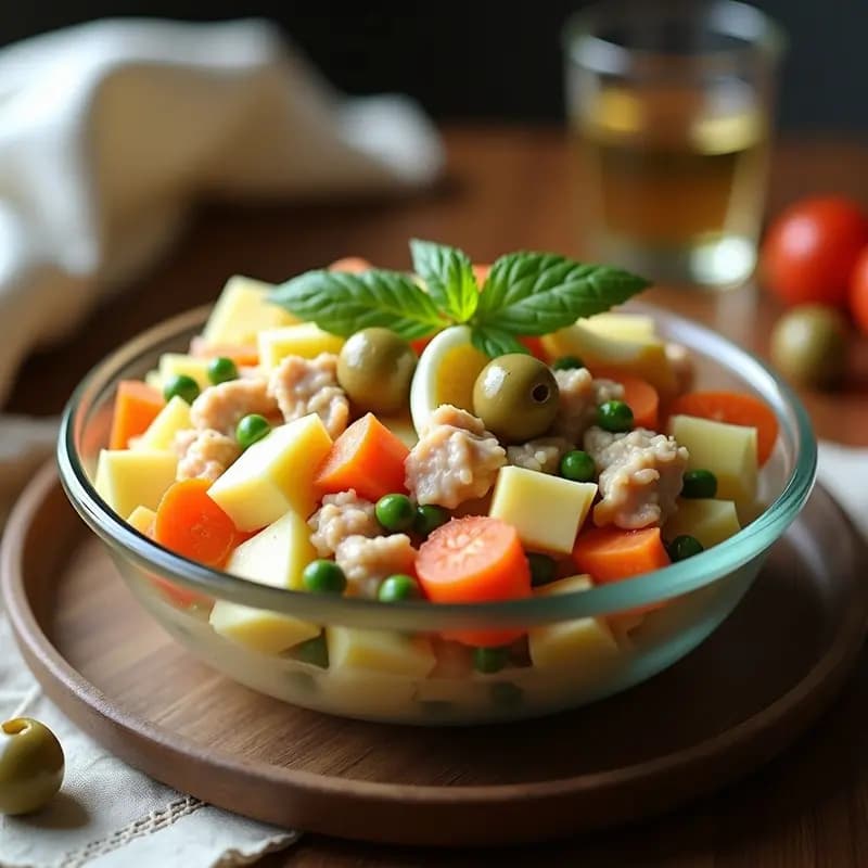 Ensaldilla Rusa con Atún y Huevos Duros: Entrante Clásico para Fiestas