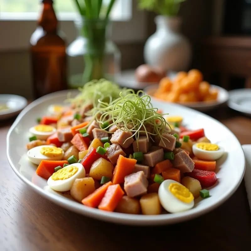 Ensaldilla Rusa con Atún y Huevos: Receta Española para Aperitivos Fríos