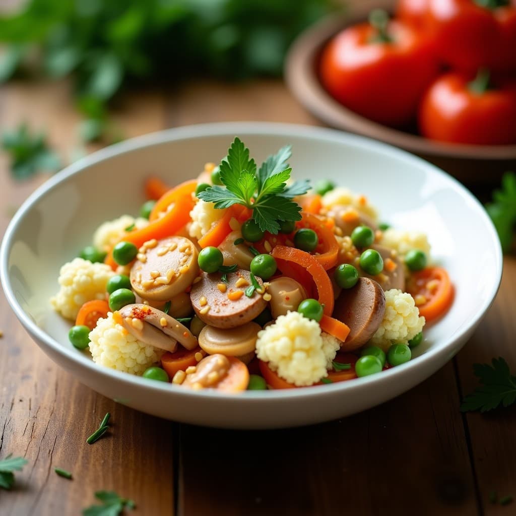 Ensaldilla Rusa de Coliflor y Amanitas: Receta Vegana y Baja en Carbohidratos