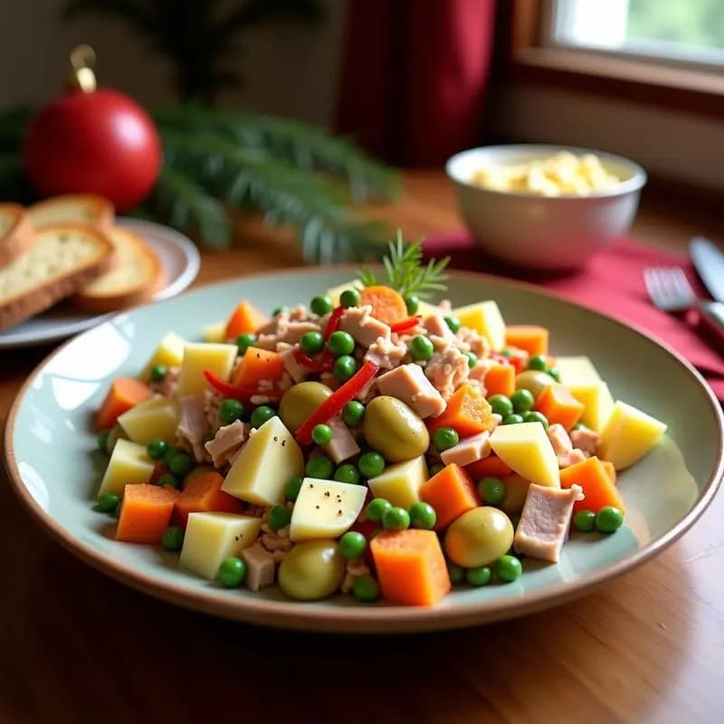 Ensaldilla Rusa con Mayonesa Casera: Aperitivo Clásico para Navidades