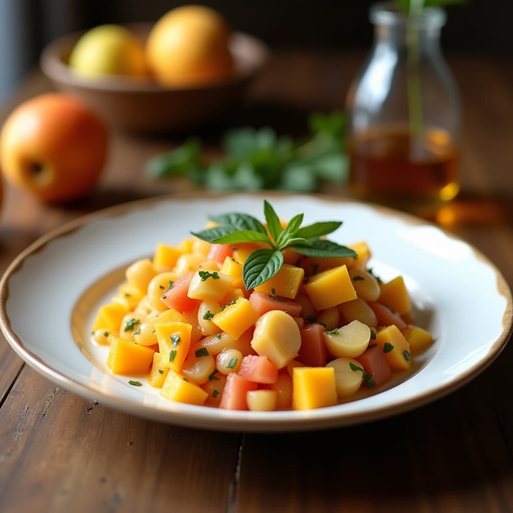 Ensaldilla Rusa de Remolacha y Manzana con Aliño de Mostaza y Miel: Entrante Vegano y Colorido