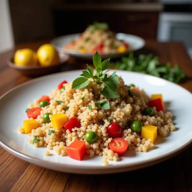 Ensamblado de Quinoa con Pollo y Frutos Secos: Receta Peruana AlStyle Pollito a la Brasa