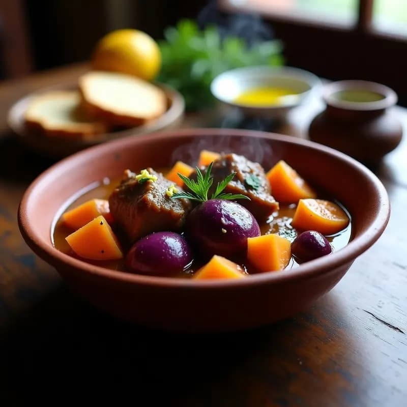 Ensopado de Cordero y Batata Morada: Estofado Portugués Tradicional en Olla Lenta