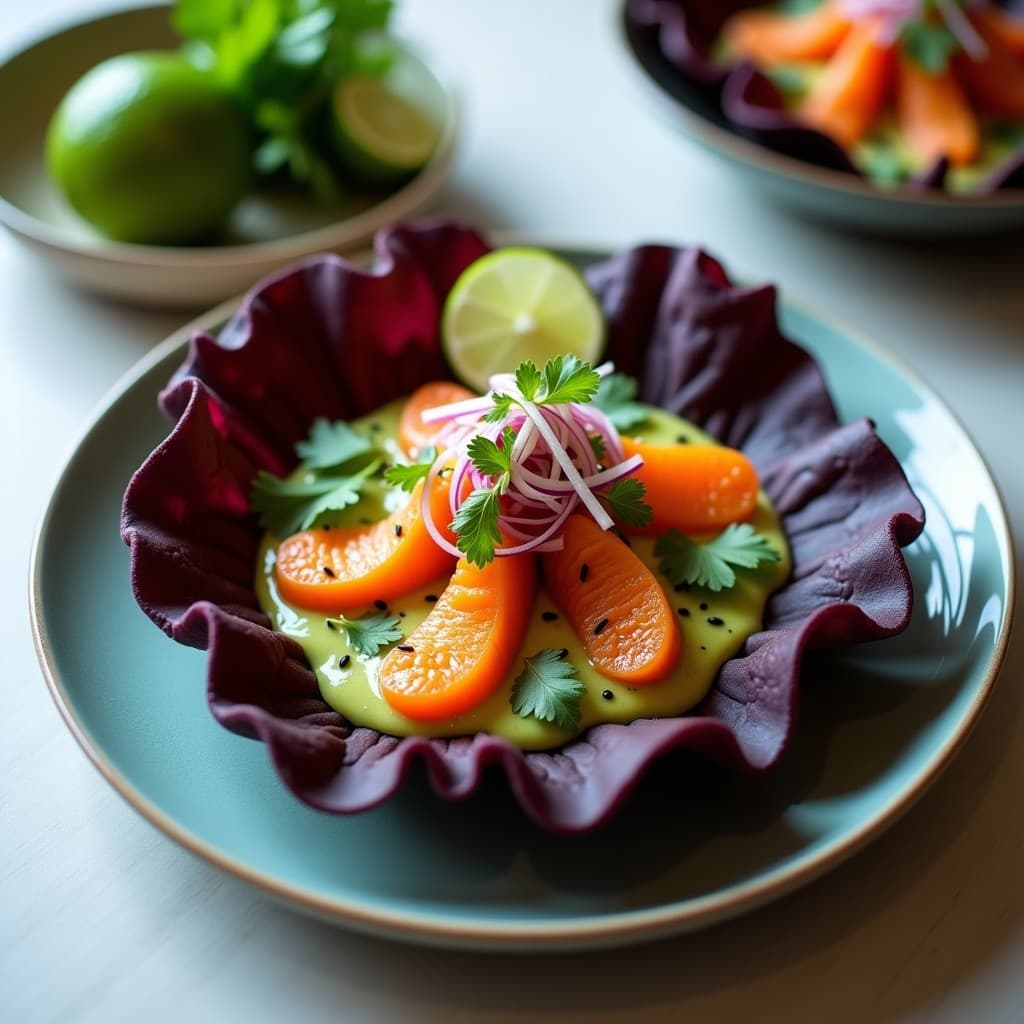 Erizo de Mar en Salsa de Aguacate y Lima: Ceviche Peruano Gourmet Sin Pescado