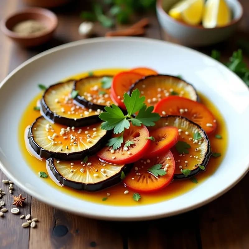 Escabeche de Berenjena y Zanahoria: Entrante Marroquí Vegano y Sin Cocción