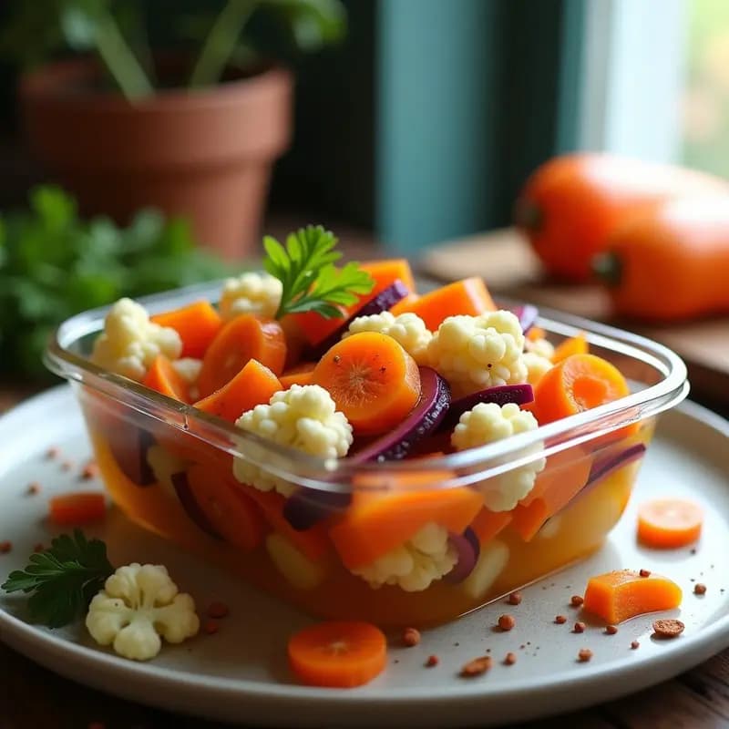Escabeche de Coliflor y Zanahoria con Vinagre de Sidra: Receta Peruana Vegana para Tupper