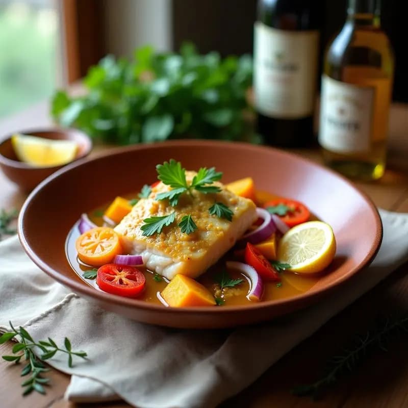Escabeche de Pescado Blanco con Cúrcuma y Jengibre: Receta Mediterránea Antiinflamatoria en Thermomix