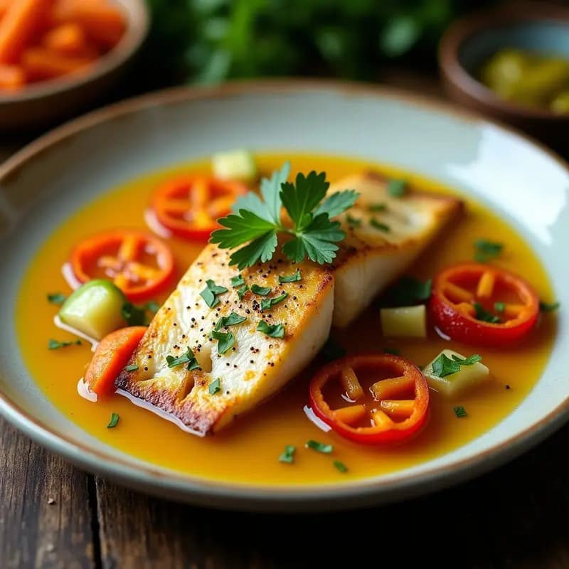 Escabeche de Pescado Blanco con Verduras: Receta Peruana en Vinagreta