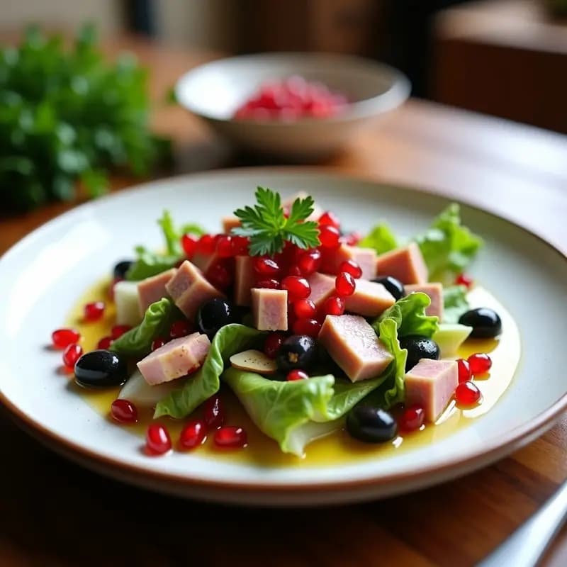 Escarola con Granos de Granada y Ventresca: Ensalada Andalusa Gourmet en 15 Minutos