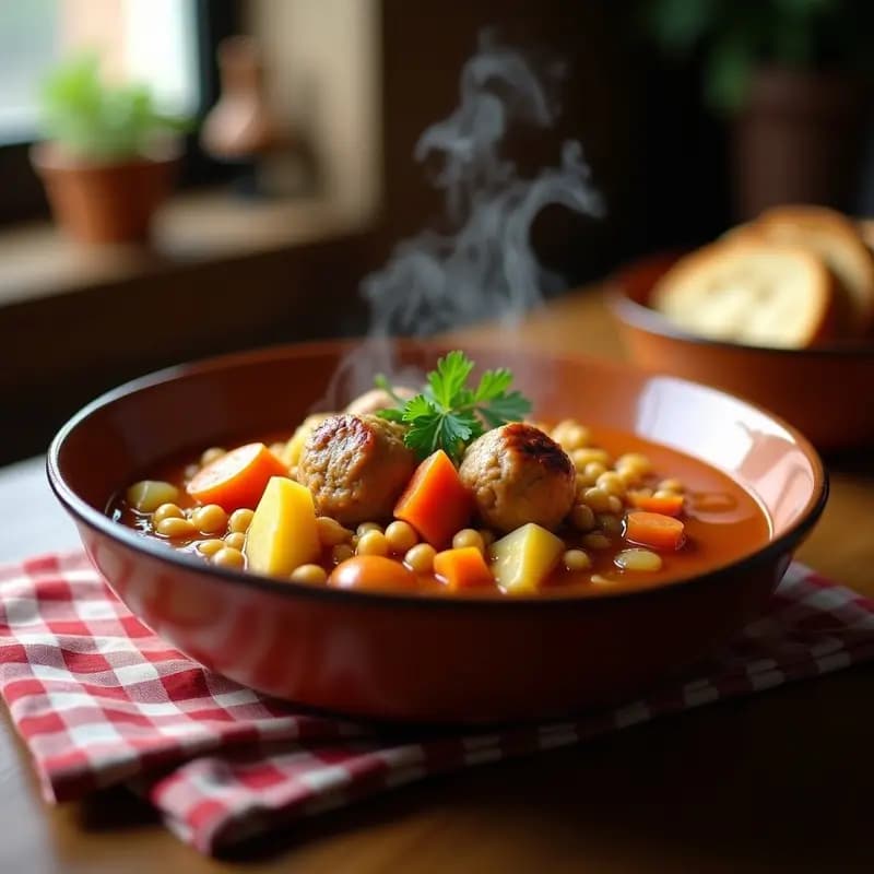 Escudella Catalana: Cocido de Invierno con Albóndigas y Verduras