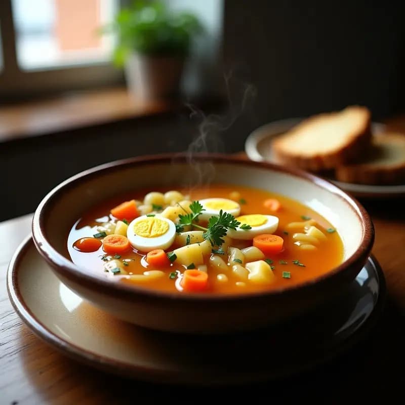 Escudilla Madrileña con Fideos y Verduras: Sopa de Invierno con Toque Humilde