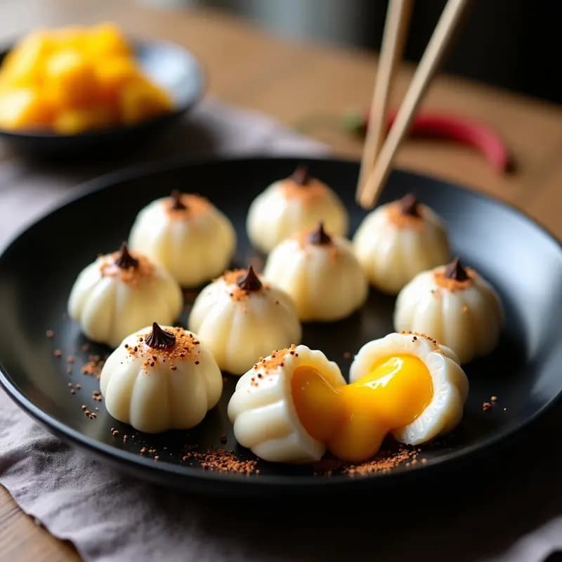 Esferas de Mochi Rellenas de Mango y Chili: Postre Japonés Explosivo y Picante