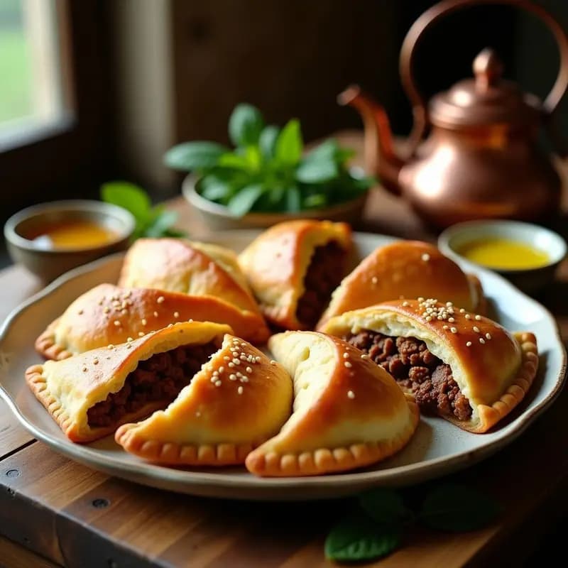 Esfihas de Carne y Queso Akkawi: Empanadas Árabes al Horno con Especias