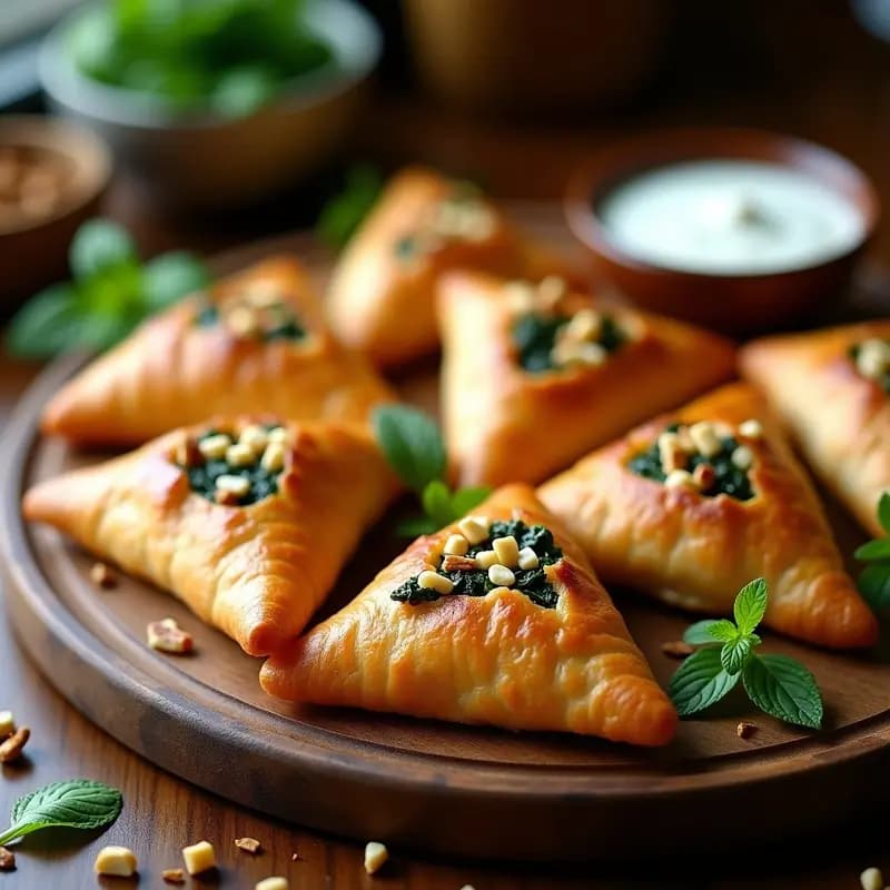 Esfihas Árabes de Espinacas y Queso Halloumi: Mini Pizzas Libanesas en Airfryer