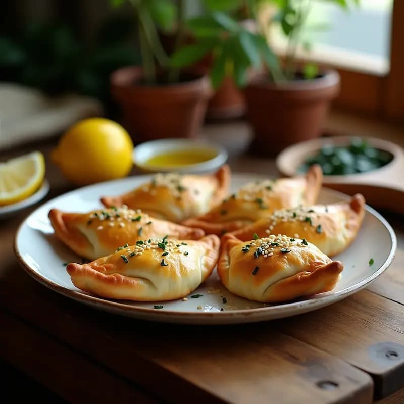 Esfihas de Espinacas y Queso Akkawi: Empanadillas Libanesas con Toque de Limón