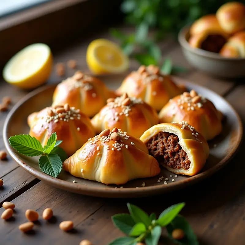 Esfihas Libaneses de Carne y Piñones: Receta en Horno Crujiente y Aromática