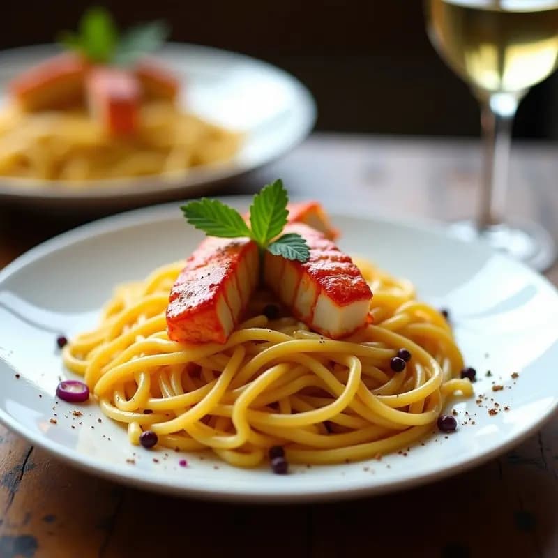 PGastropasta de Espagueti con Bogavante y Azafrán: Receta Italiana Gourmet en 25 Minutos