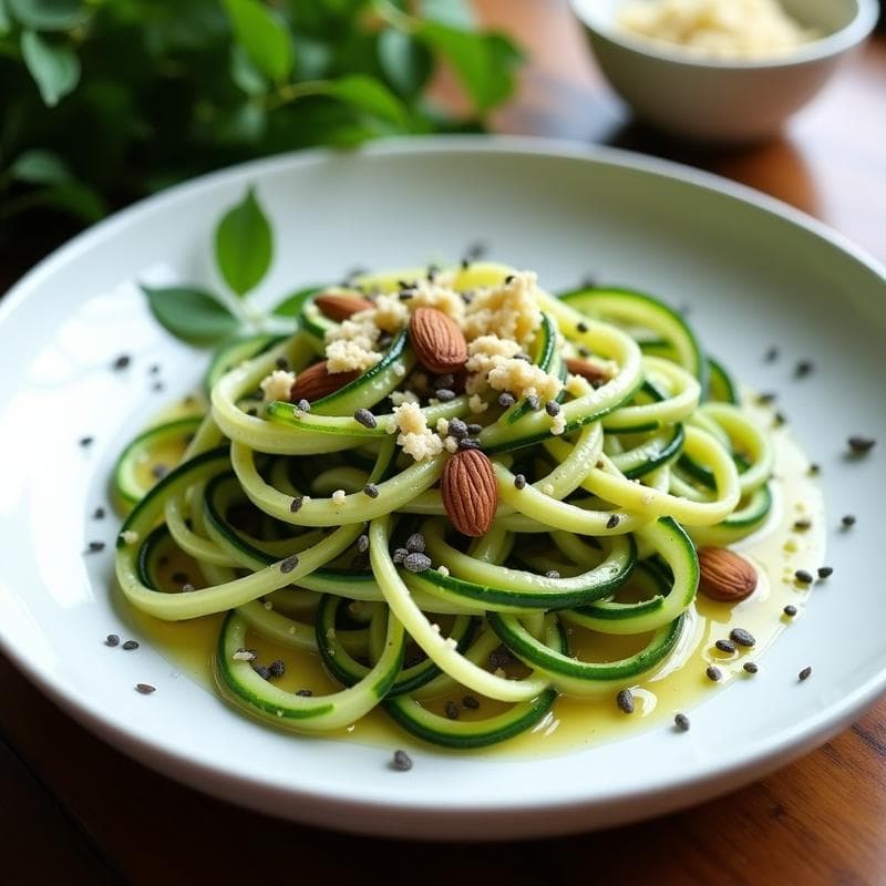 Espaguetis de Calabacín con Pesto de Ortiga: Receta Keto Sin Cocción