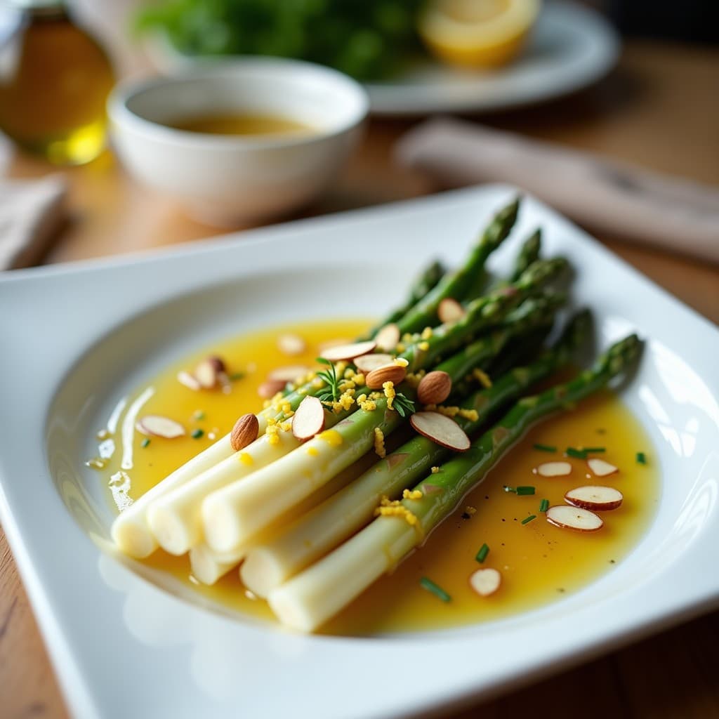 Brote de Espárrago Blanco con Vinagreta de Mostaza y Miel: Receta Alemana Vegana y Sin Cocción