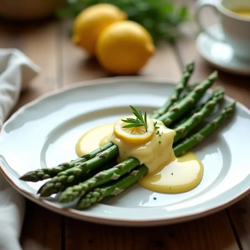 Bernaises de Espárragos Verdes con Salsa Holandesa de Limón: Receta Francesa Keto
