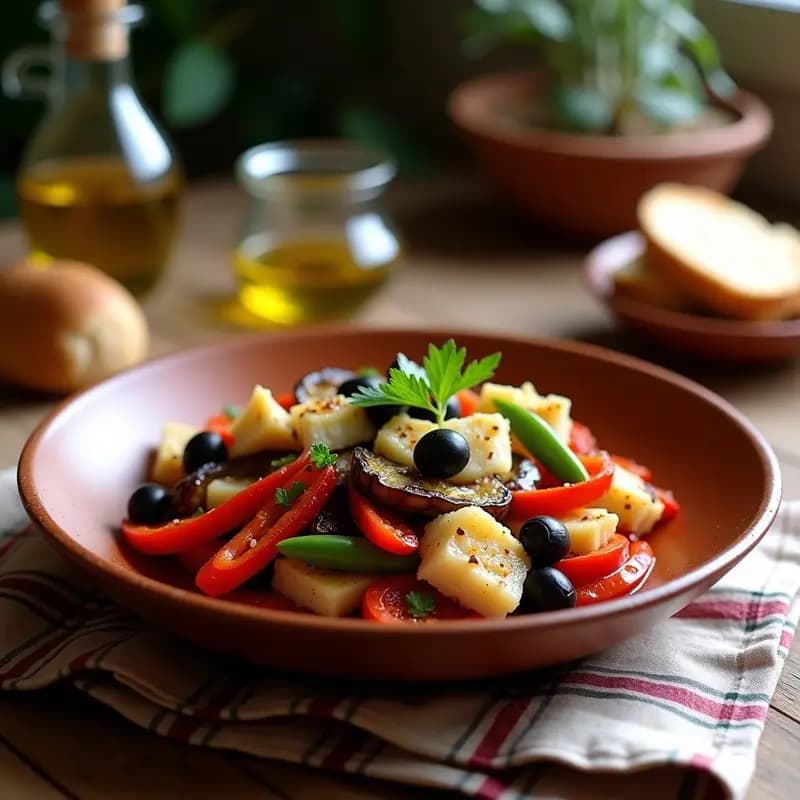 Espencat Catalán: Ensalada de Pimientos y Berenjenas Asadas con Bacalao