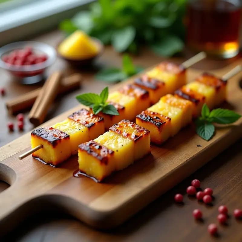 Espetada de Piña con Canela y Ron: Postre Portugués a la Parrilla