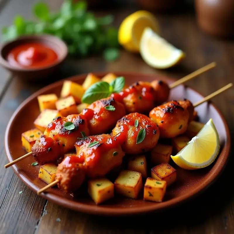 Espetada de Pollo con Piri-Piri y Patatas Asadas: Receta Portuguesa en Airfryer