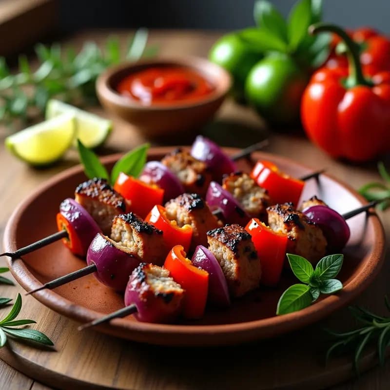 Espetadas de Cerdo con Piri-Piri: Brochetas Portuguesas a la Parrilla
