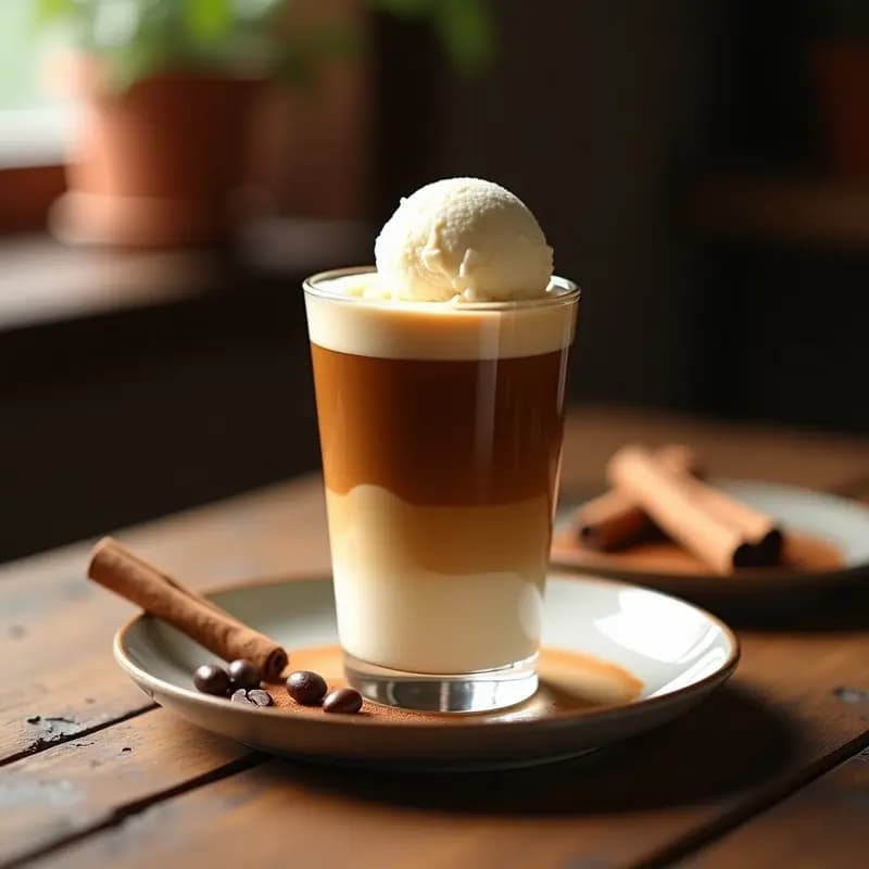 Espressino de Café y Helado de Vainilla: Bebida Italiana Energizante y Fría