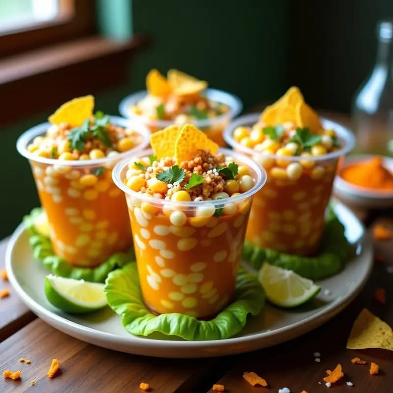 Esquites al Estilo de la Calle con Chili y Queso: Maíz Mexicano en Vaso para Tupper