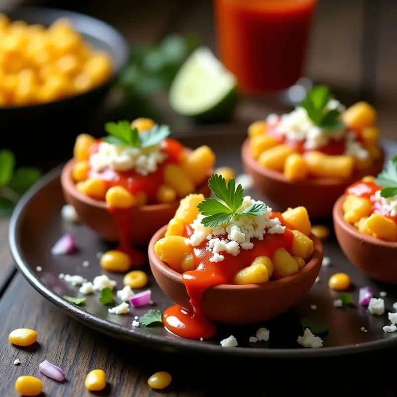 Esquites con Maya Ketchup y Queso Cotton: Aperitivo Mexicano Vegano y Sin Gluten