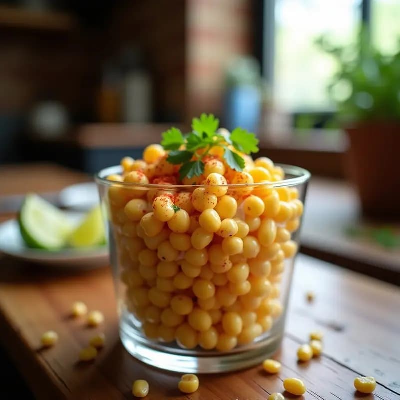 Esquites Mexicanos con Mayo Vegana y Chile en Polvo: Snack Callejero Sin Lácteos