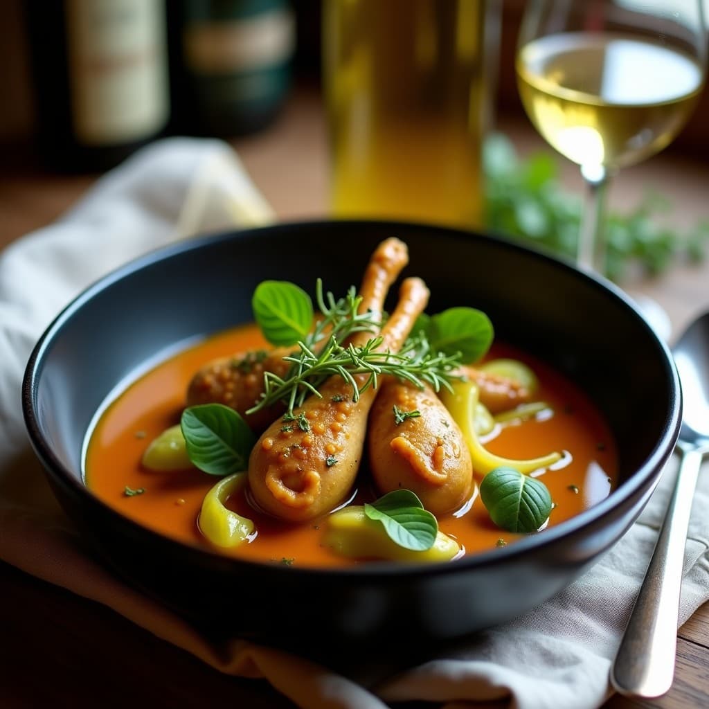Estofado de Ancas de Rana con Azafrán y Vercerras: Receta Francesa Gourmet en Olla Lenta