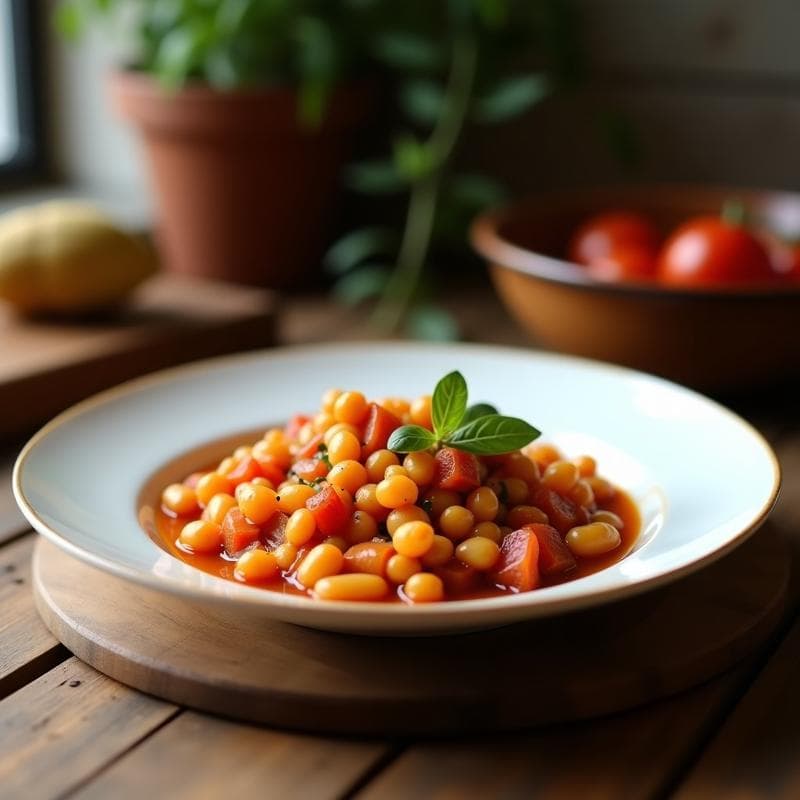 Estofado de Berenjena y Garbanzos con Tomate Seco: Receta Vegana en Olla Lenta con Toque Mediterráneo