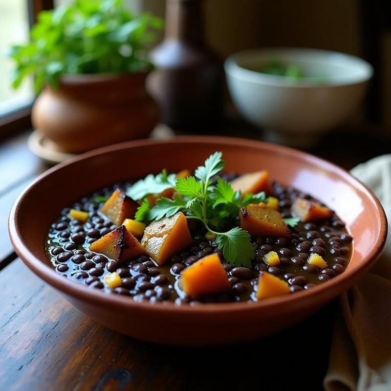 Estofado de Berenjena y Lentejas Beluga: Receta Persa con Sabor a Limón Seco en Olla Lenta