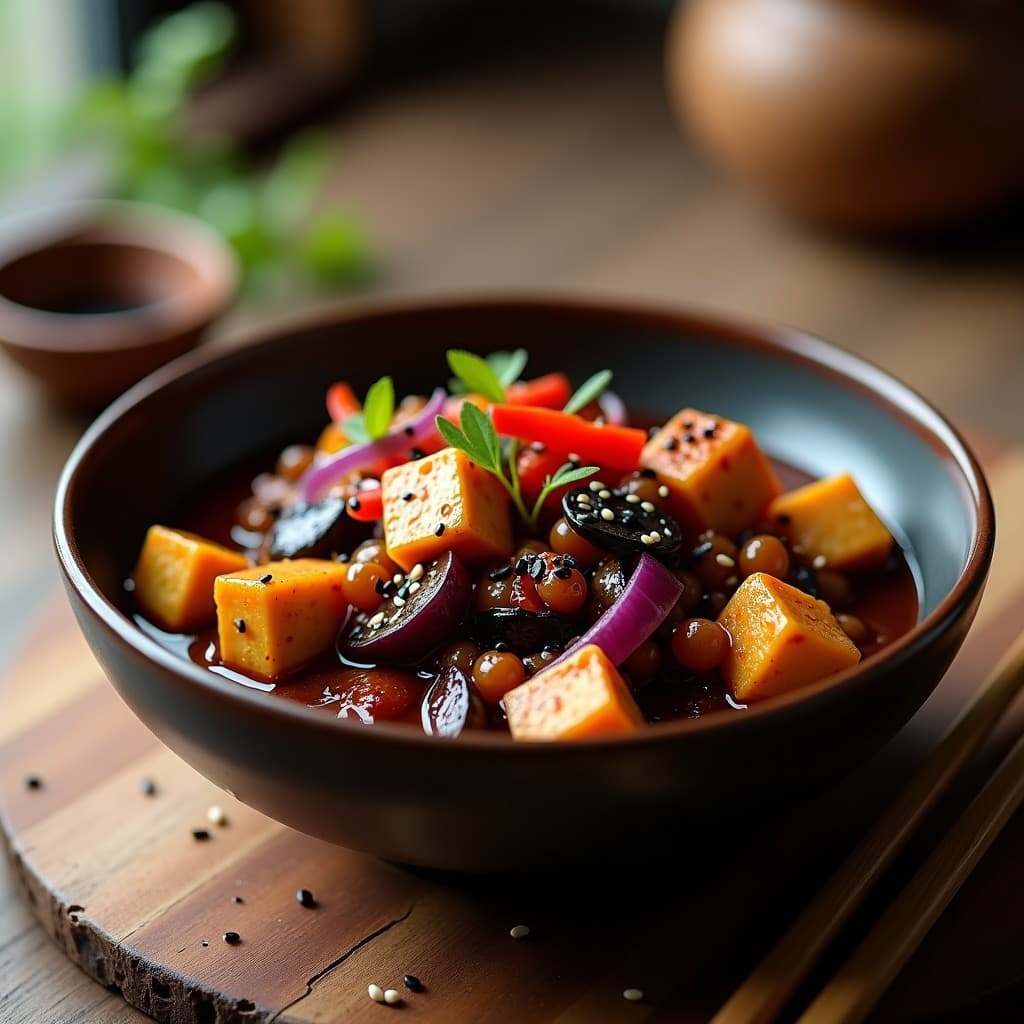 Estofado de Berenjena y Teriyaki de Soja: Receta Japonesa Vegana en Olla Lenta