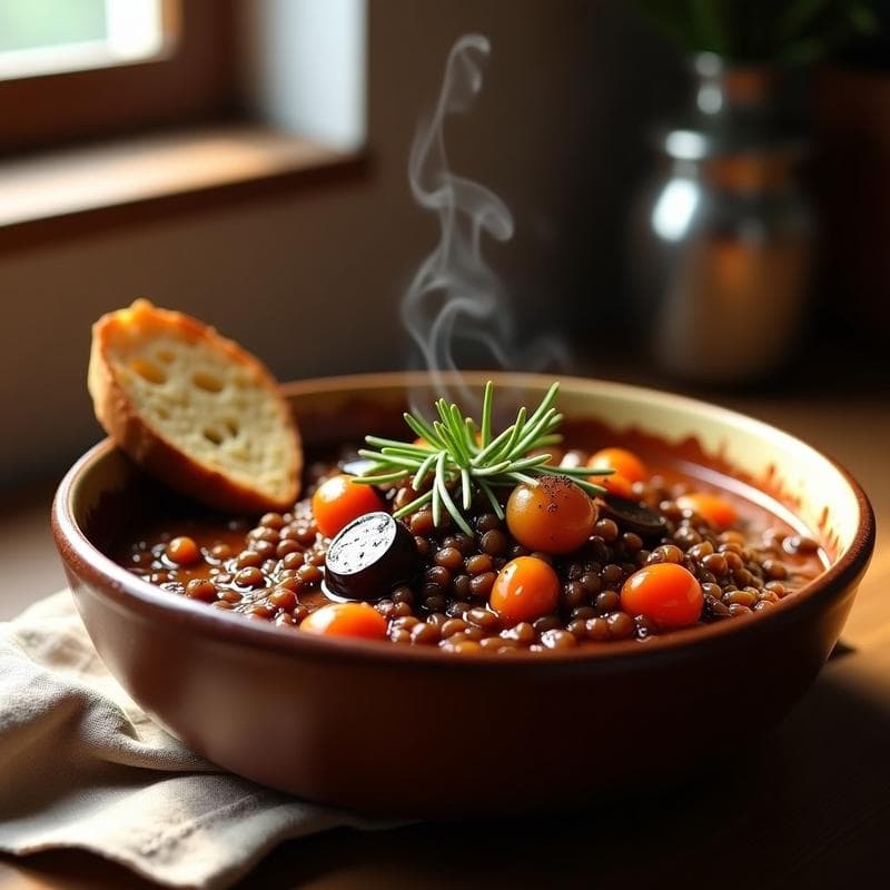 Estofado de Berenjenas y Lentejas Pardinas con Touche de Vinagre Balsámico: Receta Vegana en Olla Lenta