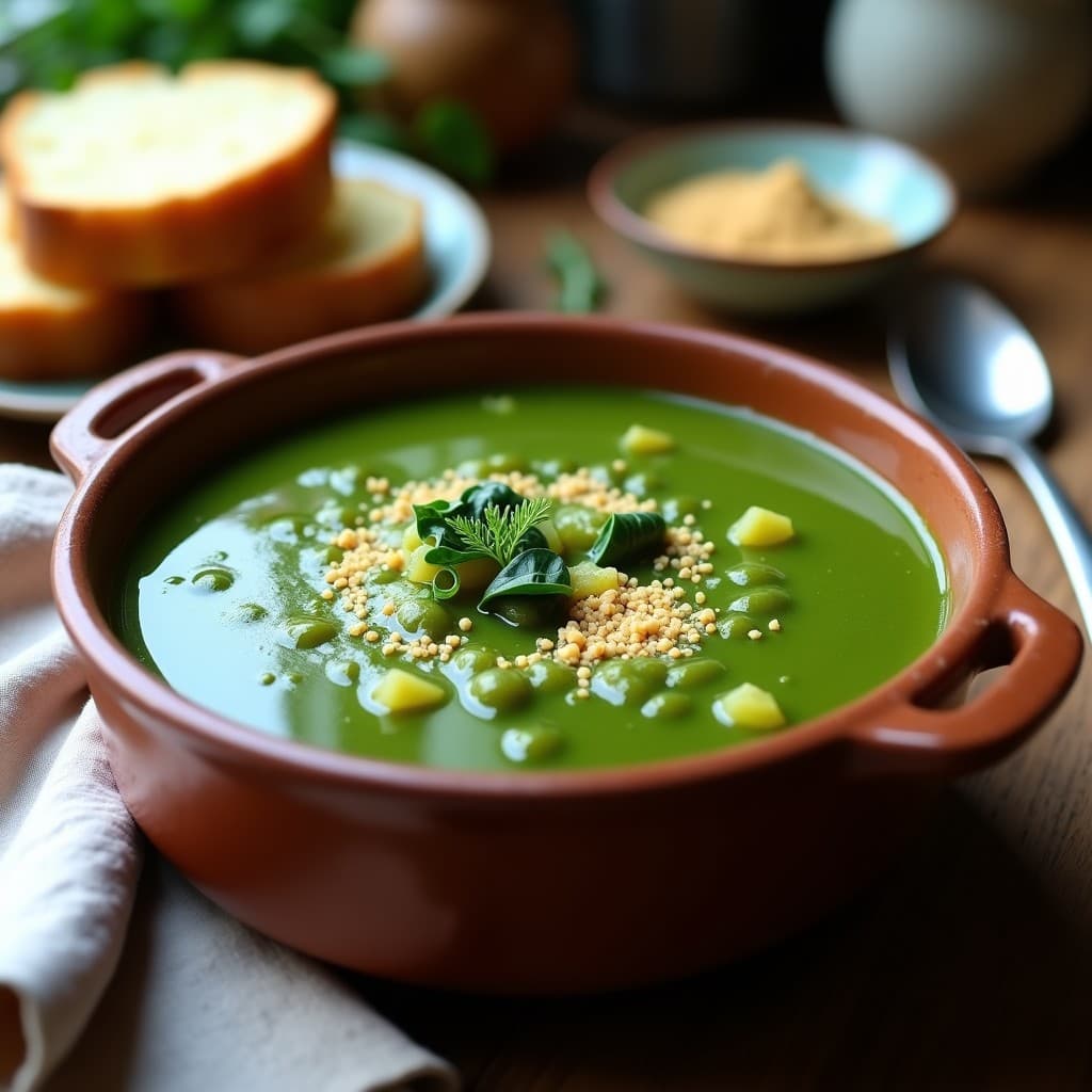 Estofado de Berros y Espinacas con Toque de Nuez Moscada: Receta Francesa en Olla Lenta
