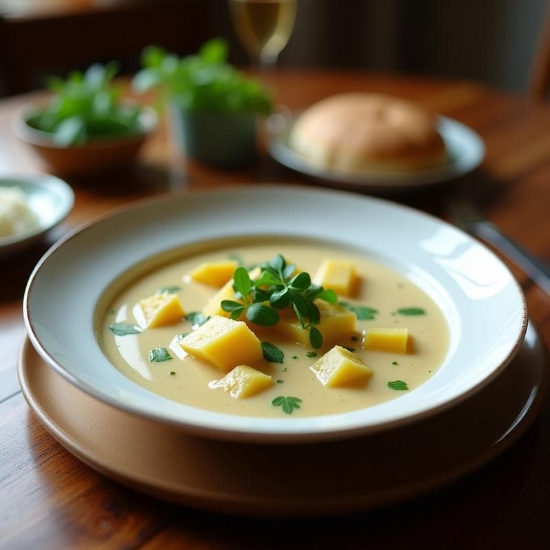 Estofado de Berros y Patata con Leche de Coco: Receta India Vegana en Thermomix