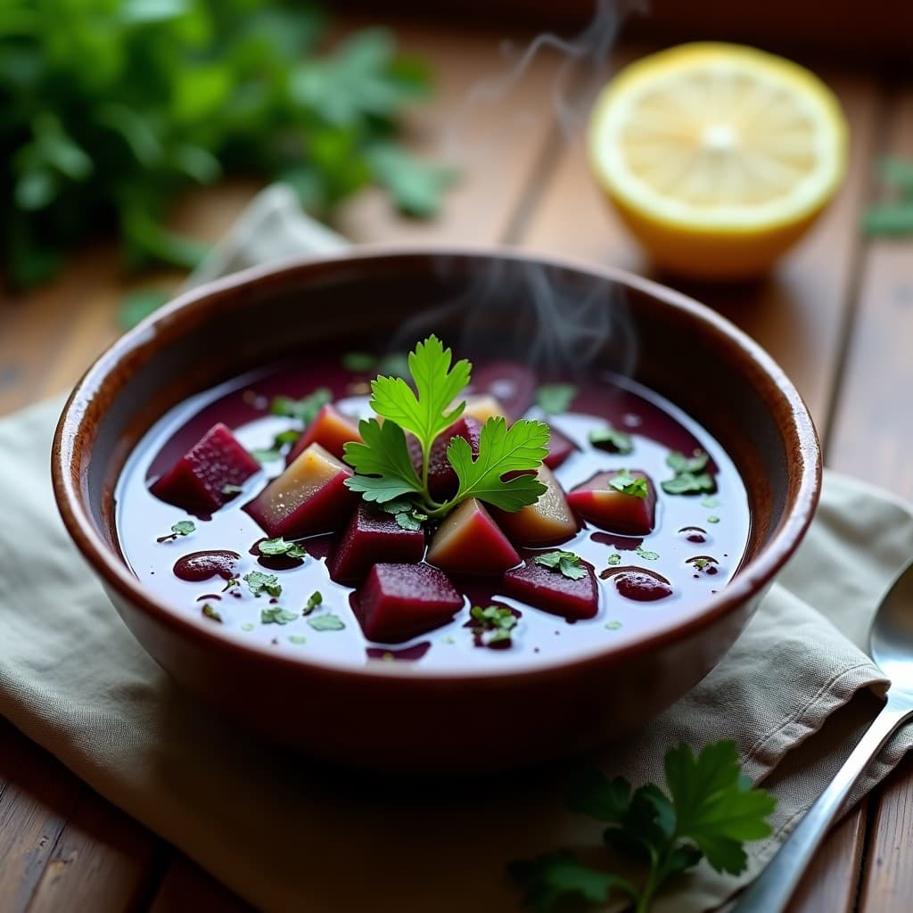 Estofado de Berros y Patata Morada con Jengibre: Sopa Detox en Olla Express